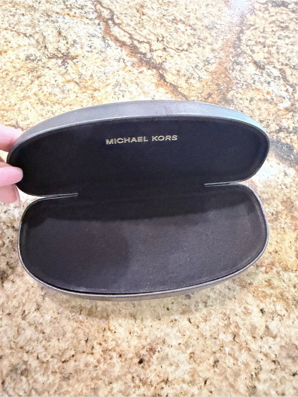 Michael Kors Black Leather Eyewear Case and cleaning cloth
